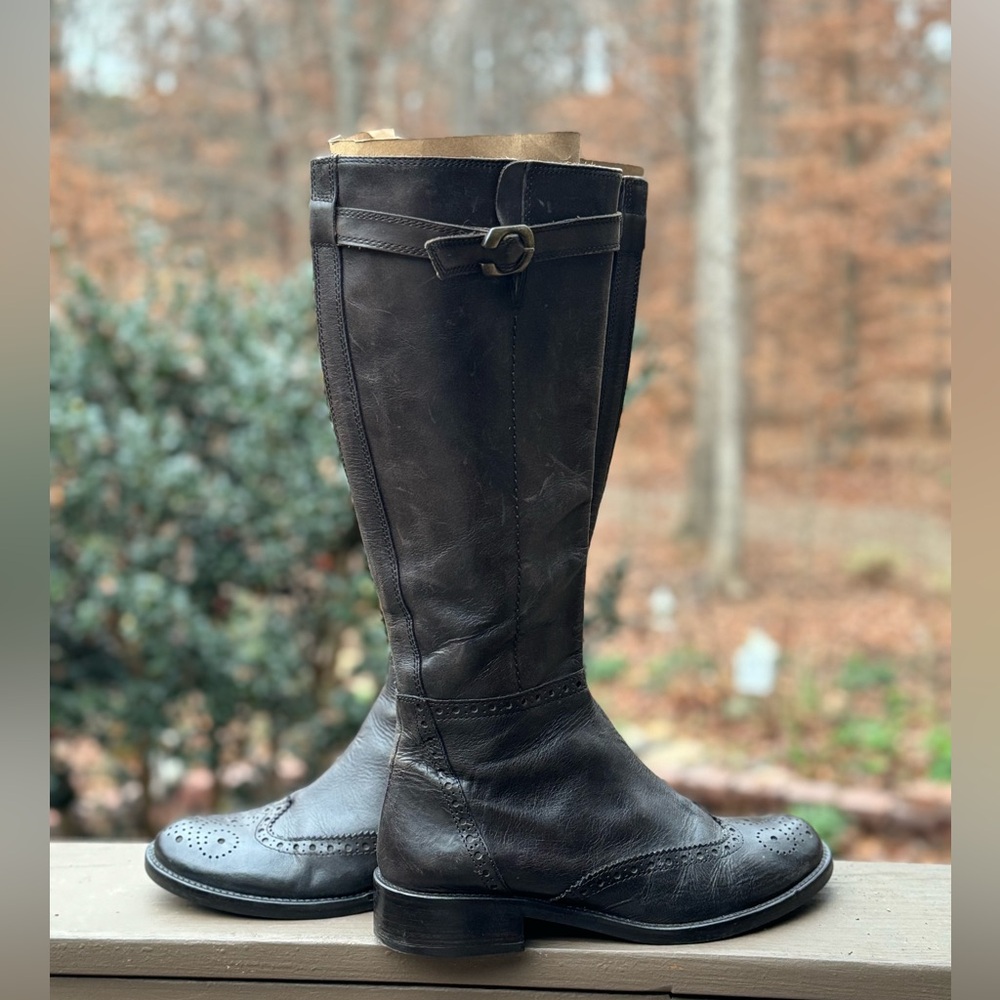 LAVORAXIONE ARTIGIANA GORGEOUS TOLL  BROWN,LEATHER ZIP UP BOOTS 39 - Picture 3 of 11